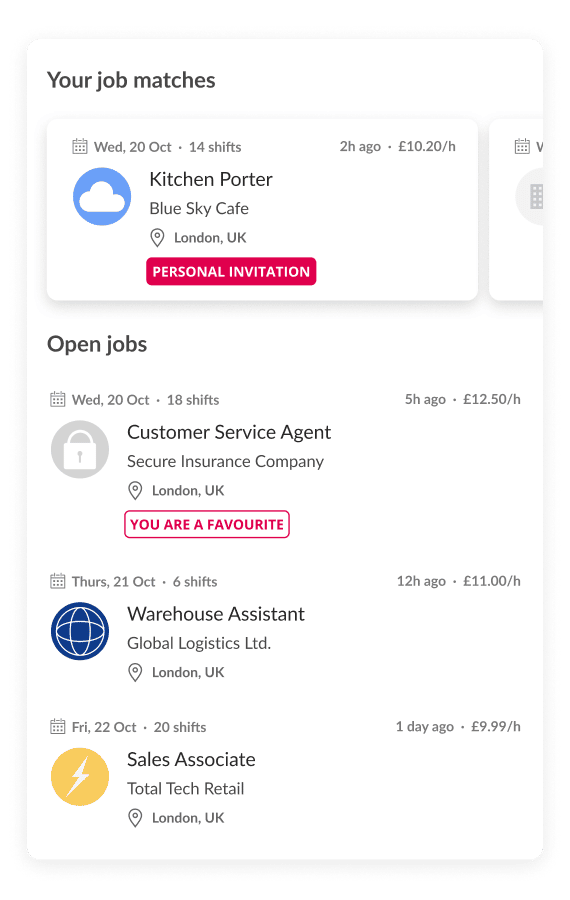 Marketplace in the Coople Jobs App